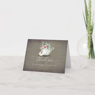 Succulents Greenery Pumpkins Wedding Vielen Dank Dankeskarte