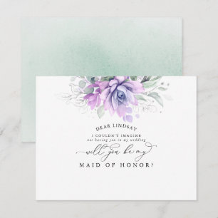 Succulents Greenery Silver Bridesmaid Vorschlag Einladung
