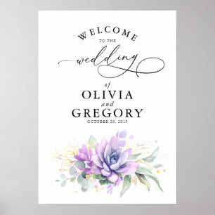 Succulents Mariage de verdure affiche de bienvenue