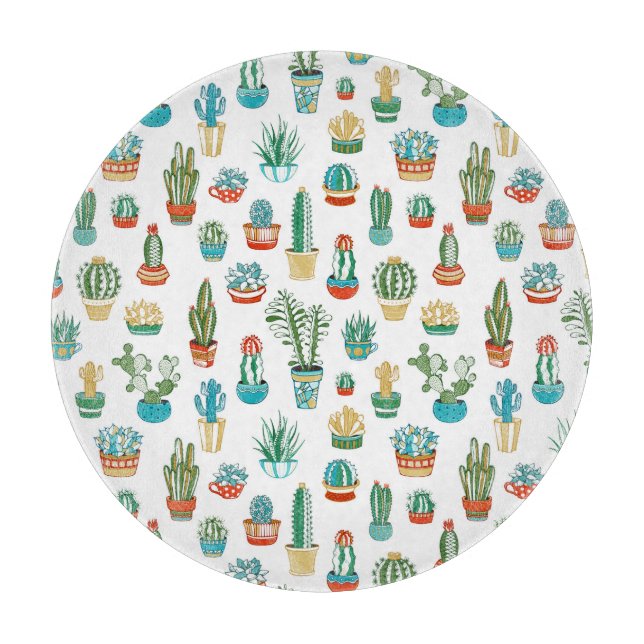 Succulents-Muster Schneidebrett (Vorderseite)