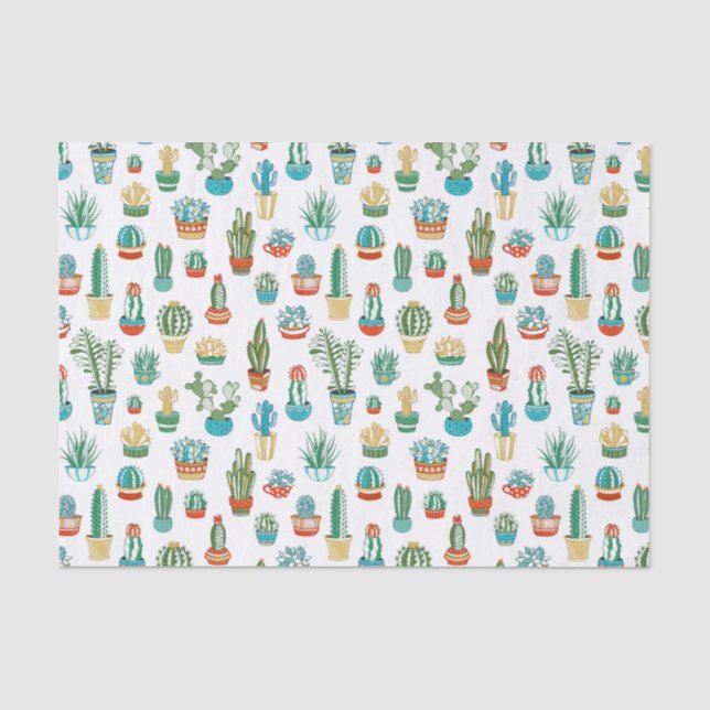 Succulents-Muster Seidenpapier (Vorderseite)
