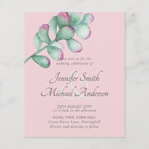 Succulents Pink Blush Mint Green Budget Hochzeit