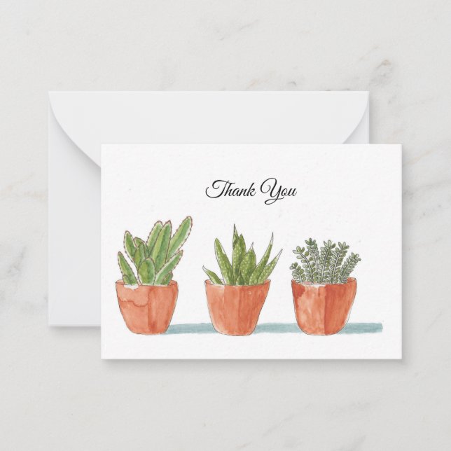 Succulents Plantes Poted Merci Cartes (Devant)