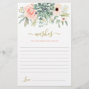 Succulents Souhaite pour la carte Mariée