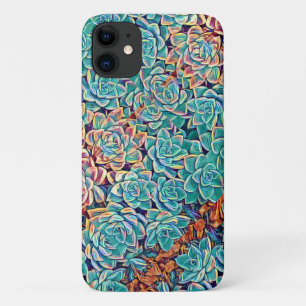 Succulents stylisés Pale Green iPhone 11 Coque
