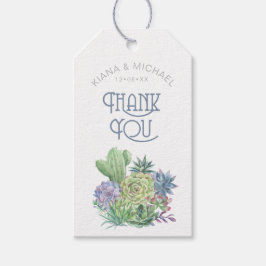 Succulents und Sparkle Vielen Dank Blue ID515 Geschenkanhänger
