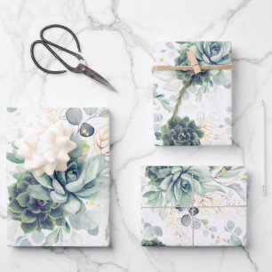 Succulents Verdure et or Eucalyptus Feuille
