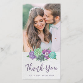 Succulents Wedding Dankeschön Card | Lavendel Dankeskarte