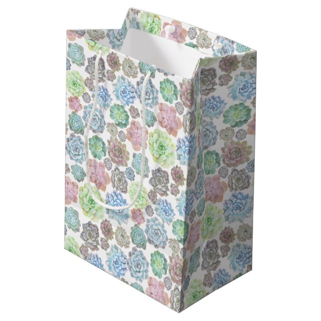Succulentsentwurf giftbag mittlere geschenktüte (Rückseite Schrägansicht)