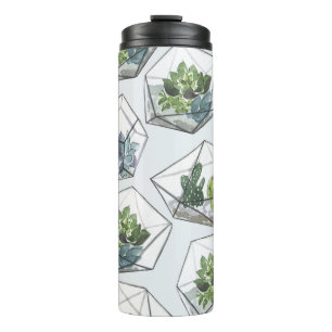 Succules Aquariums Aquarium Aquarellfarben Nahtlos Thermosbecher