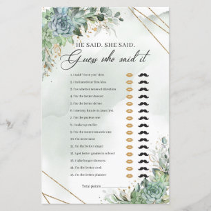 Succules green eucalyptus gold Er sagte, sie sagte