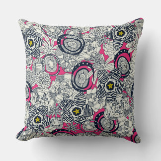 Succules pink chartreuse star kissen