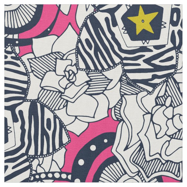Succules pink chartreuse star stoff (Nahaufnahme)