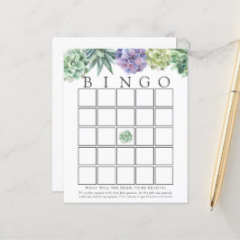 Succulous Bridal Bingo Game Card