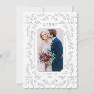 Succursales délicates Silver Holiday Floral Carte 