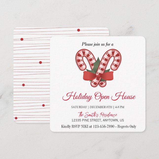 Sucette de Noël, Carte de vacances magique de Noël (Devant / Derrière)