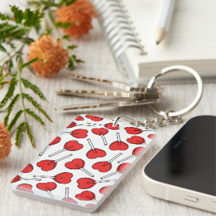 Sucettes rouges, sucettes en forme de cœur, motif