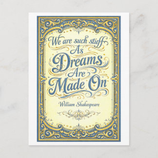 "Such Stuff as Dreams Are Made On" Shakespeare Postkarte