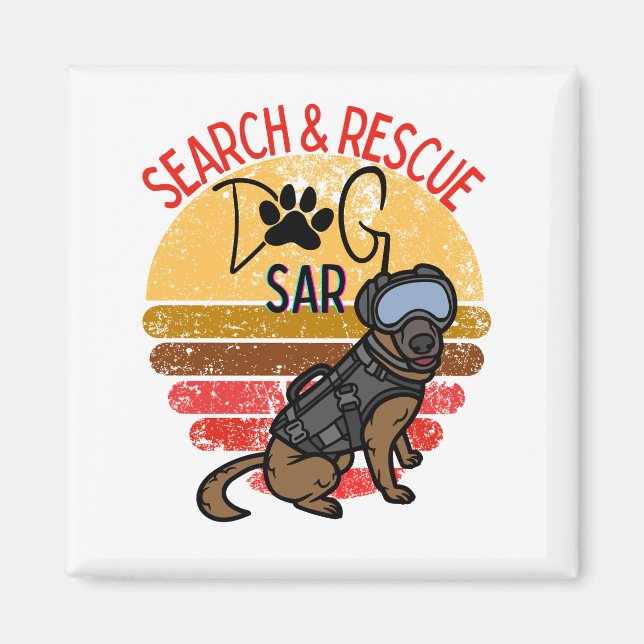 Such- und Rettungsmannschaft SAR K-9 Berufliche Hu Magnet (Vorne)
