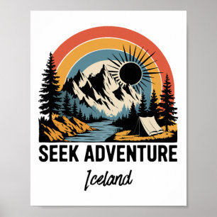 Suche Abenteuer Outdoor Island Urlaub Poster