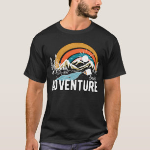 Suche Abenteuer Wandern Berge Camping retro T-Shirt