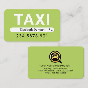 Suche Ihren Namen Taxi Fahrer Visitenkarte