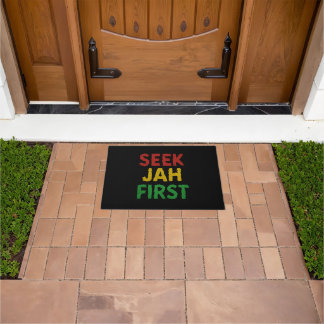 Suche Jah zuerst Rastafari-Reggae-Rasta-Farben Fußmatte