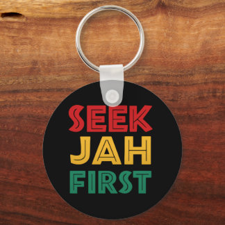Suche Jah zuerst Rastafari-Reggae-Rasta-Farben Schlüsselanhänger