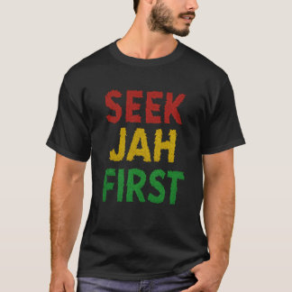 Suche Jah zuerst Rastafarian Unkraut Blatt Rasta F T-Shirt