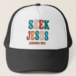 SUCHE JESUS BIBELVERS VINTAGE TRUCKERKAPPE