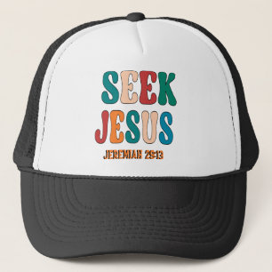 SUCHE JESUS BIBELVERS VINTAGE TRUCKERKAPPE