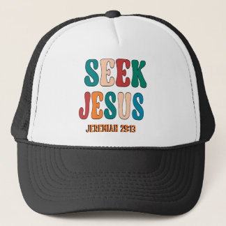 SUCHE JESUS BIBELVERS VINTAGE TRUCKERKAPPE