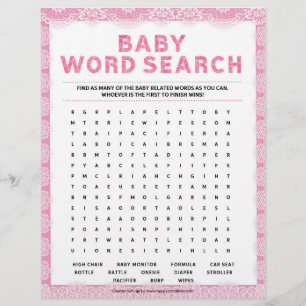 Suche nach Baby Word [Luxus-Spitze [Rosa] Briefbogen
