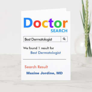 Suche nach dem besten Dermatologen Dankeskarte
