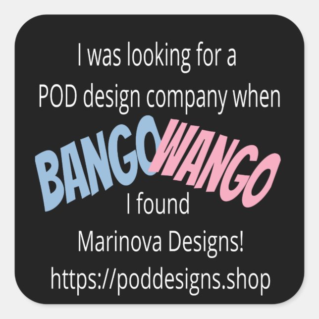 Suche nach einer Firma für POD-Design Quadratischer Aufkleber (Vorderseite)
