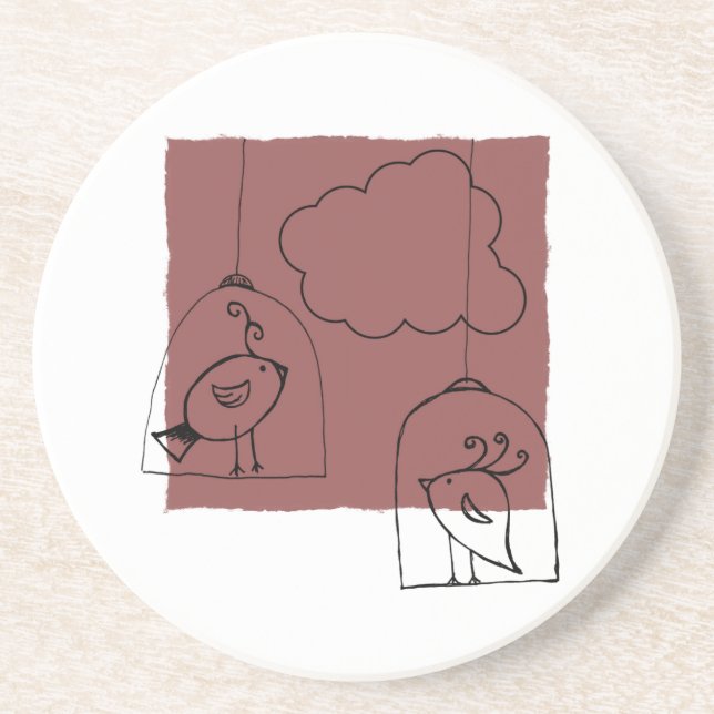 Suche nach Freiheit Sandstein Untersetzer (Vorne)