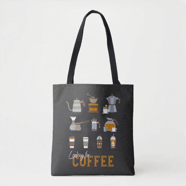 Suche nach köstlichen Kaffee-Drinks Tasche (Vorderseite)