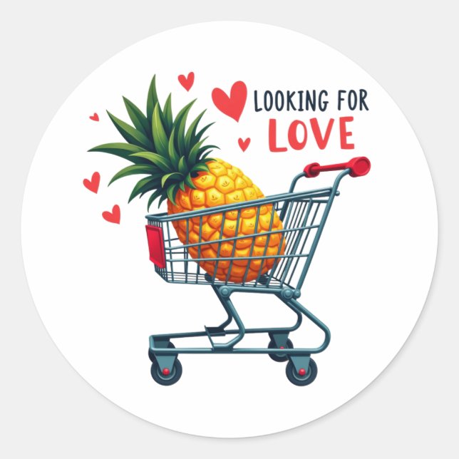 Suche nach Liebe - Ananas Verabredet Craze Runder Aufkleber (Vorderseite)