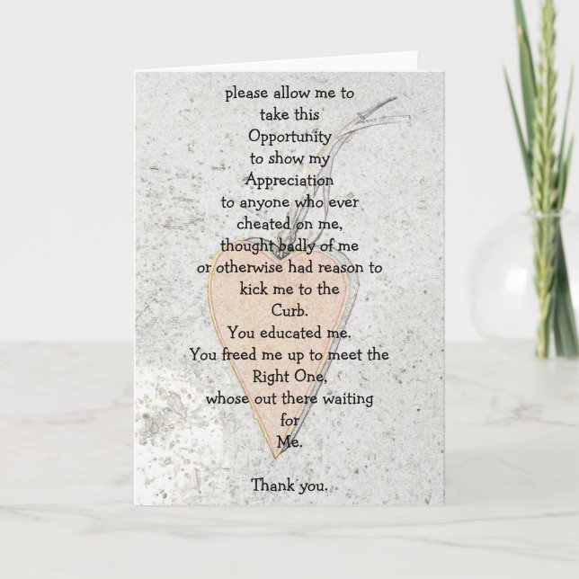 Suche nach Liebe Dankeskarte (Vorderseite)