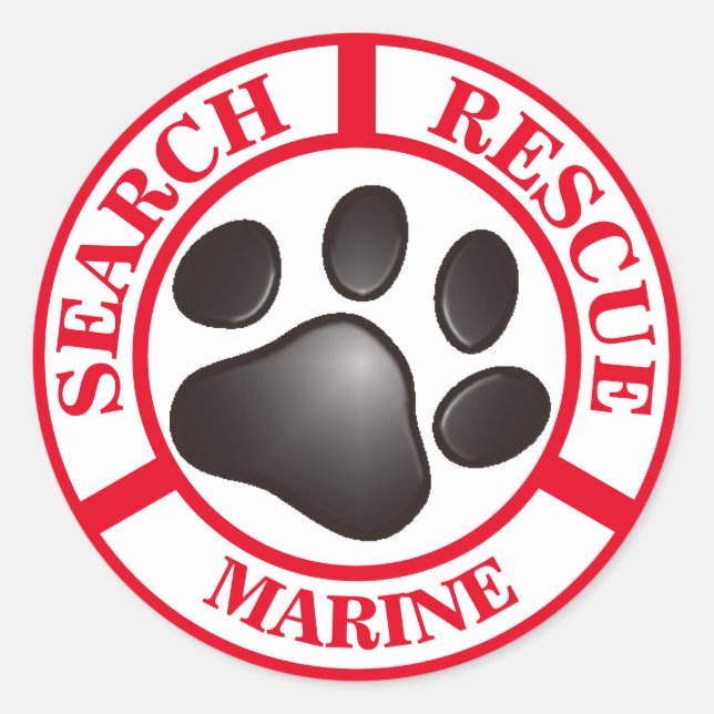 SUCHE & RESCUE CLASSIC ROUND STICKER (Vorderseite)