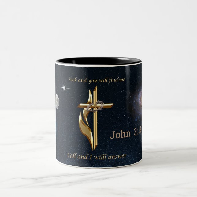 Suche und du wirst mich finden zweifarbige tasse (Mittel)
