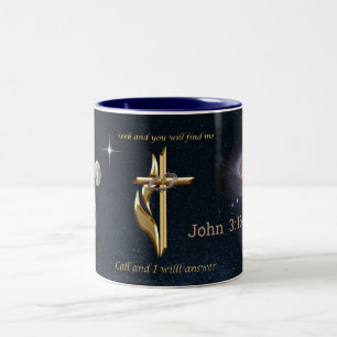 Suche und du wirst mich finden zweifarbige tasse