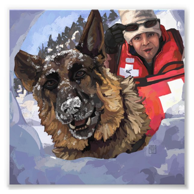 Suche und Rettung Fotodruck (Vorne)