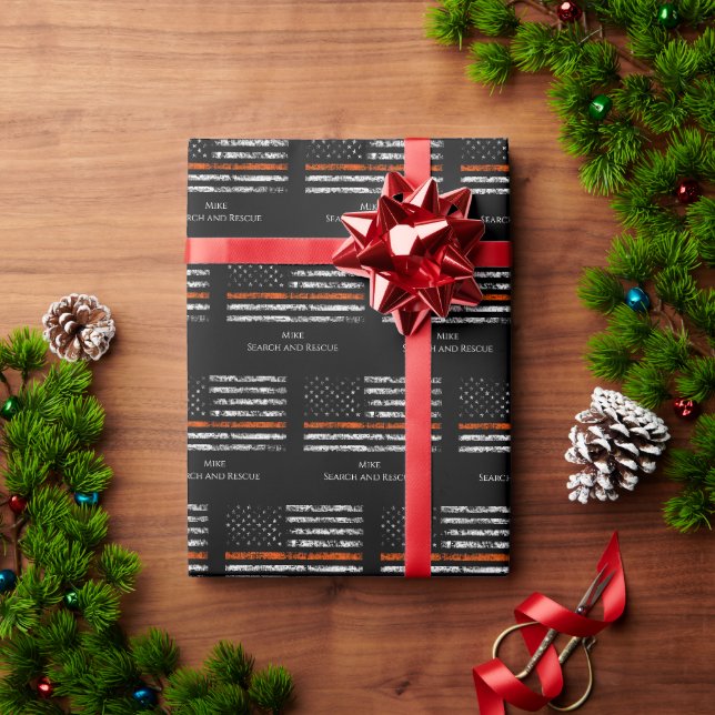 Suche und Rettung Papier dünne Orange Linie Geschenkpapier (Feiertagsgeschenk)