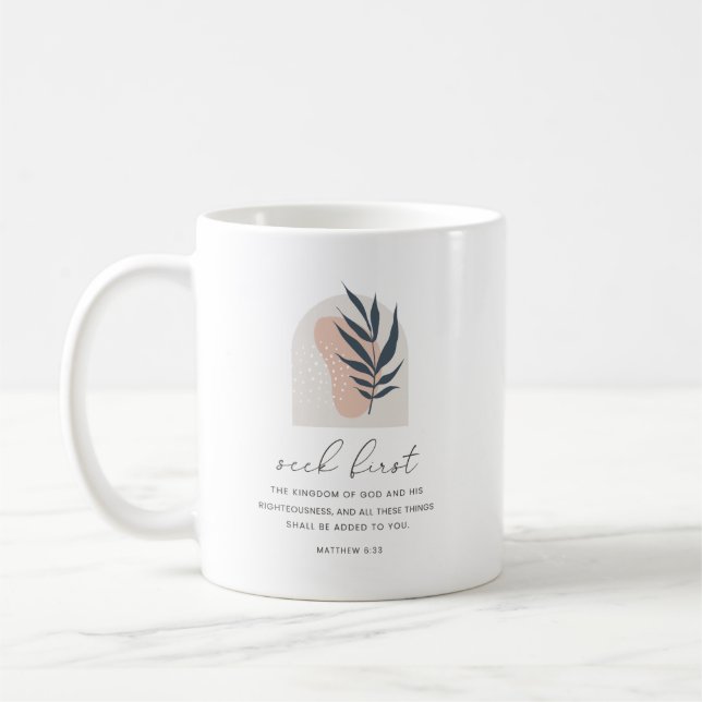 Suche zuerst Matthäus 6:33 Kaffeetasse (Links)