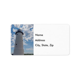 Suchen des Manistee Lighthouse-Adressetiketts Adressaufkleber