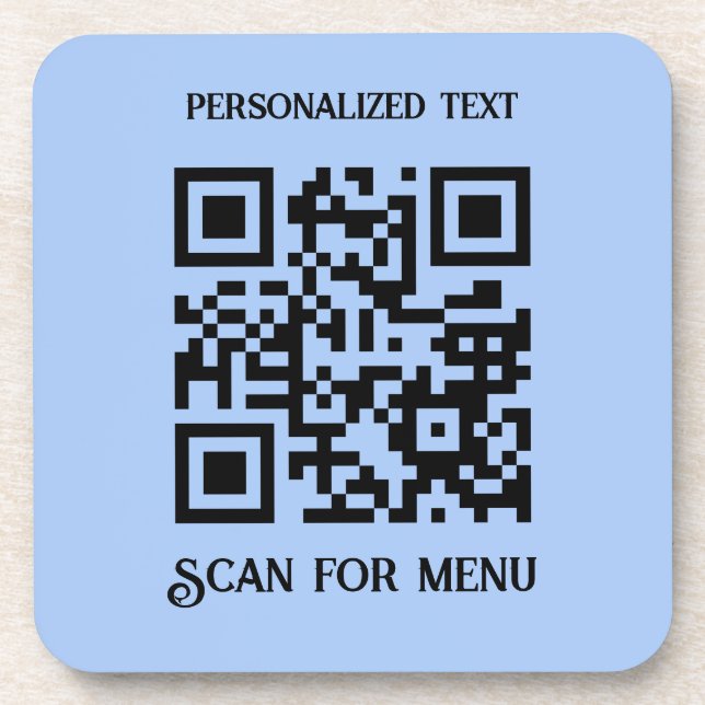 Suchen nach Menu QRcode mit Personalisierung LBlue Getränkeuntersetzer (Vorderseite)