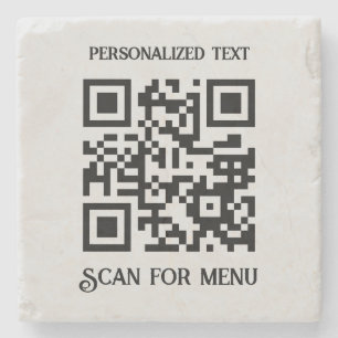 Suchen nach Menu QRcode mit Personalisierung LGrey Steinuntersetzer
