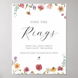 Suchen Sie das Rings Brautparty Game Sign Poster
