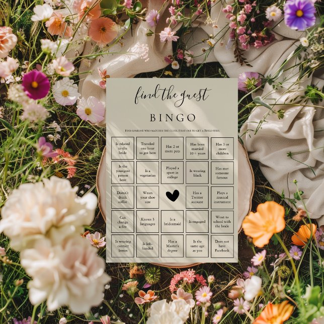 Suchen Sie die Gast-Bingo-Game-Brautparty-Karte Dankeskarte (Von Creator hochgeladen)